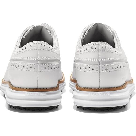 NWT Cole Haan Men's Original Grand Wingtip Oxford Golf Sneaker,Optic White-Size8 - Picture 5 of 7